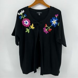 embroidered sweater cardigan size 1x